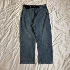 Baggy blue jeans